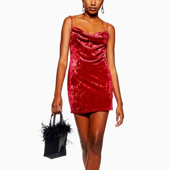 Topshop | Dresses | Topshop Petite Velvet Cowl Neck Slip Dress | Poshmark